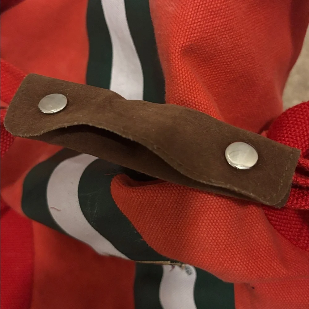 Nostalgic Minnesota Wild Hockey Duffel Bag with Red Straps Sports Fan